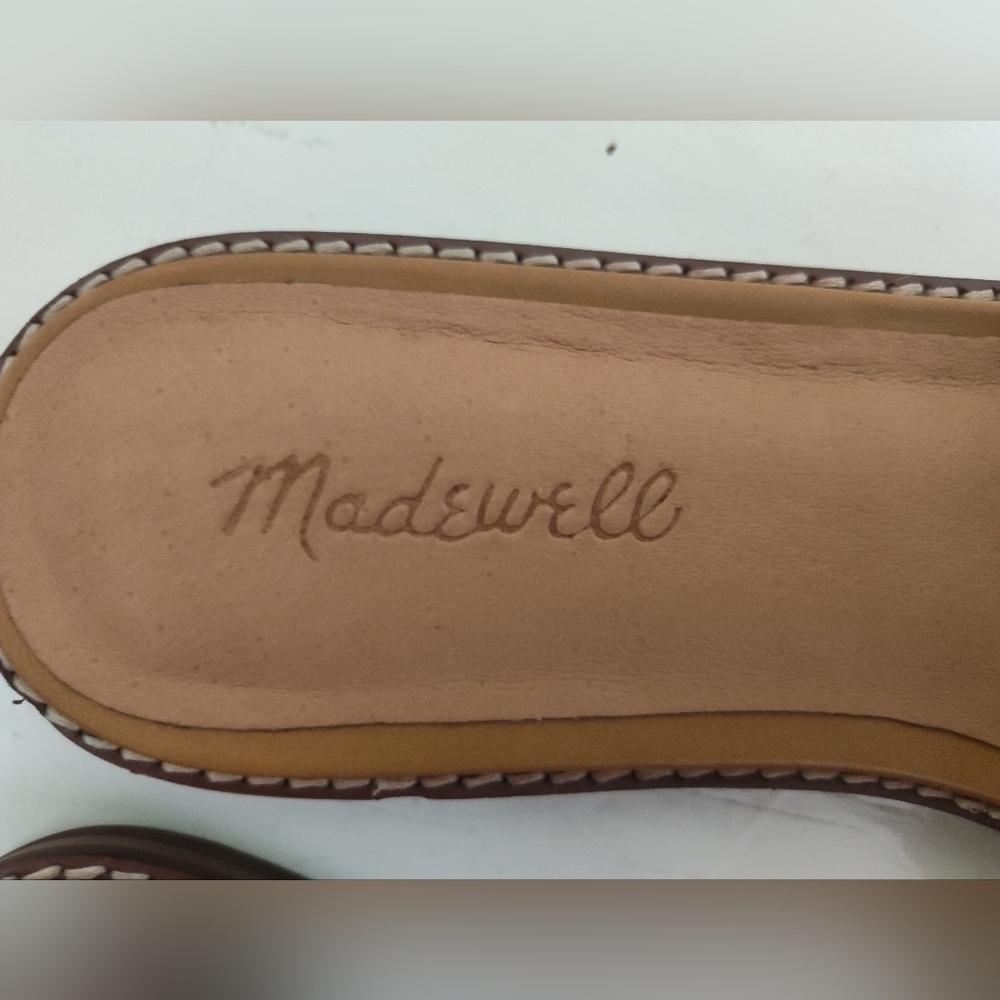 Madewell Women's Spotted Calf Hair Wavy Straps Slide Slip On Sandals | Size 10 - Picture 10 of 10
